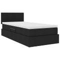 vidaXL Postel s úložným prostorem a matrací Čierna 90 x 200 cm Zamat