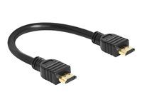 Kábel HDMI s ethernetom - HDMI s pinmi (samec) do HDMI s pinmi (samec) - 25 cm