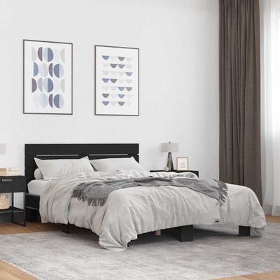 vidaXL Posteľný rám čierny 140x200 cm kompozitné drevo a kov