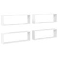 vidaXL Nástenné police 4 ks, biele 80x15x26,5 cm, kompozitné drevo