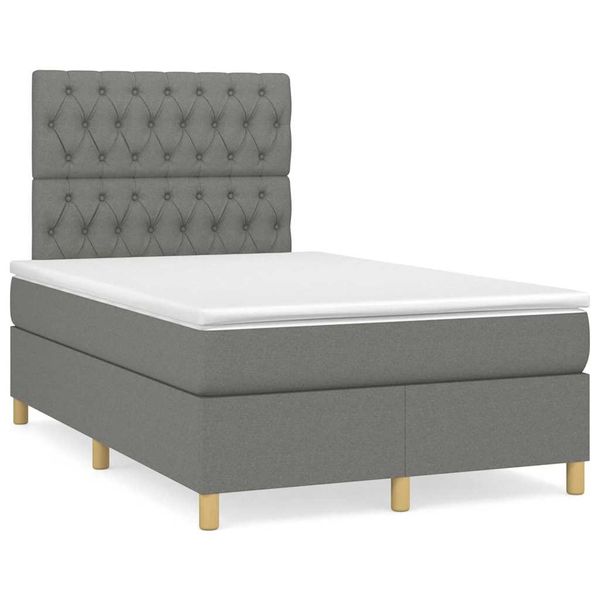 vidaXL Boxspring posteľ s matracom, tmavosivá 120x190 cm, látka