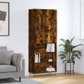 vidaXL Vysoká skrinka dymový dub 69,5x34x180 cm spracované drevo