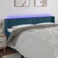 vidaXL Čelo postele s LED tmavomodré 163x16x78/88 cm zamat