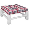 vidaXL Podložka na paletový nábytok, červené kocky 80x80x12 cm, látka
