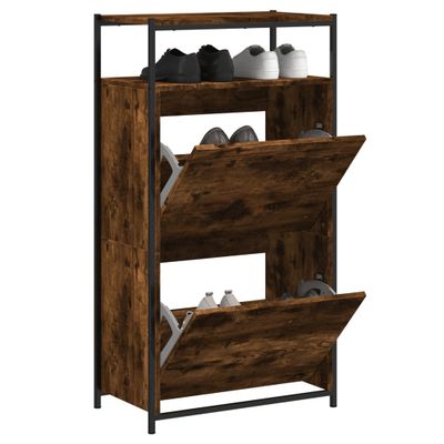 vidaXL Botník dymový dub 60x34x112 cm kompozitné drevo