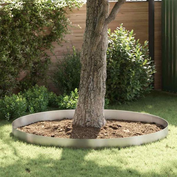 vidaXL Obrubník trávnika Strieborná 450 x 0,05 x 20 cm Nerezová oceľ