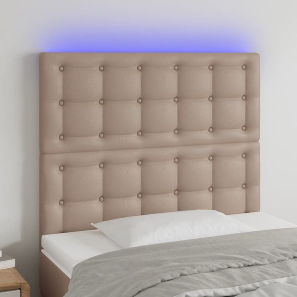 VidaXL Čelo postele kapučínové 80x5x118/128 cm umelá koža