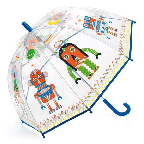 Detský priehľadný dáždnik Robot veľkosť M