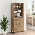 vidaXL Highboard 2 ks Remeselný dub 69,5 x 34 x 180 cm