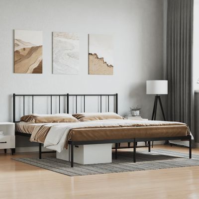 vidaXL Kovový rám postele s čelom čierny 180x200 cm