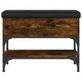 vidaXL Lavička na topánky dymový dub 62x32x45 cm kompozitné drevo