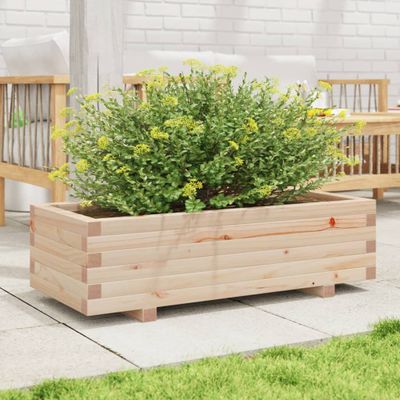 vidaXL Záhradný kvetináč 90x40x26,5 cm masívna borovica
