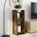 vidaXL Stojan na rastliny Dymový dub 30 x 30 x 80 cm Kompozitné drevo