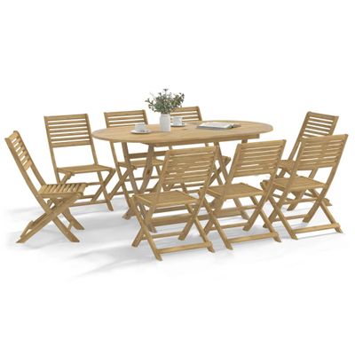 vidaXL Skladacie stoličky 8 ks 48,5x61,5x87 cm Masívne drevo akácia