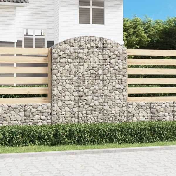vidaXL Oblúkový gabionový kôš 150x30x180/200 cm pozinkované železo