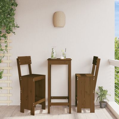 vidaXL Barové stoličky 2 ks medovohnedé 40x48,5x115,5 cm mas. borovica