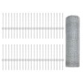 vidaXL Hexagonálny plot s stĺpom 100 x 0,4 m Pozinkovaná oceľ