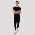 Tričko Tribal Ribbed Black - GymBeam, veľkosť L