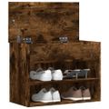 vidaXL Lavica na topánky dymový dub 60x30x45 cm spracované drevo