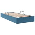 vidaXL Otomanový posteľný rám s úložiskom Tmavomodrá 90 x 200 cm Zamat