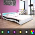 vidaXL Posteľ s matracom, pamäťová pena, LED, umelá koža 160x200 cm