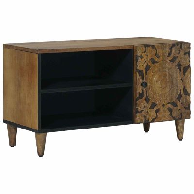 vidaXL TV skrinka Hnedá 80 x 31,5 x 46 cm Masívne mango drevo