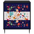 vidaXL Příborník MAINZ Kvetinový vzor 66 x 36,5 x 76 cm Čierny dub