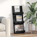 vidaXL Regál na časopisy Čierny dub 43 x 11 x 102 cm Kompozitné drevo