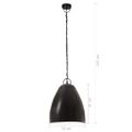 vidaXL Industriálna závesná lampa 25 W, čierna, okrúhla 32 cm E27