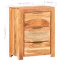 vidaXL Komoda 59x33x75 cm akáciový masív