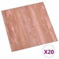 vidaXL Samo-lepiace podlahové dosky Červená 30,5 x 30,5 cm 20 ks PVC