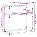 vidaXL Konzolový stolík hnedý dub 75x35,5x75 cm kompozitné drevo