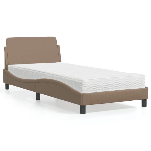 vidaXL Posteľ s matracom Dover kapučínová 90x200 cm umelá koža