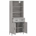 vidaXL Vysoká skrinka sivý dub sonoma 69,5x34x180 cm spracované drevo