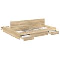 vidaXL Rám postele s úložným prostorem Sonoma dub 200 x 200 cm