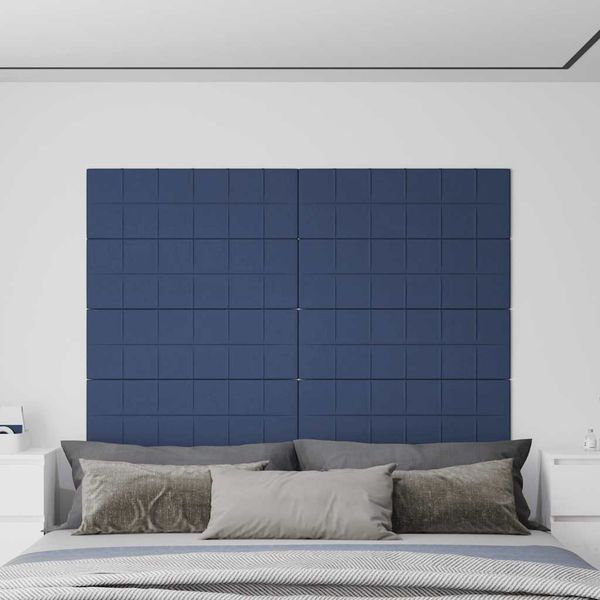 vidaXL Nástenné panely 12 ks modré 90x30 cm látka 3,24 m²