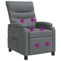 vidaXL Masážne relaxačné kreslo Sivá Umelá koža