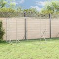 vidaXL Vonkajší koterec pre psov so strechou strieborný 2x10x2,5m oceľ