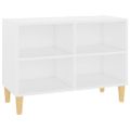 vidaXL TV stolík nohy z masívneho dreva biely 69,5x30x50 cm