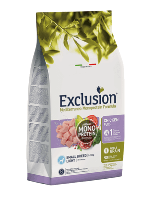 EXCLUSION NGLCS05  MONOPROTEIN LIGHT SMALL BREEDS granule pre psov - kuracie, 500g