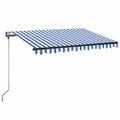 vidaXL Automatická zaťahovacia markíza 350x250 cm modro-biela