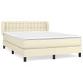 vidaXL Boxspring posteľ s matracom krémová 140x200 cm umelá koža
