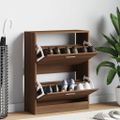 vidaXL Botník hnedý dub 63x24x81 cm spracované drevo