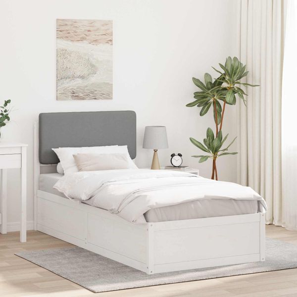 vidaXL Rám postele s čalúneným čelom Svetlosivá 90 x 200 cm