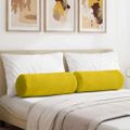 vidaXL Podložkové vankúše 2 pcs Žltá Ø 25 x 70 cm Kordúrová tkanina
