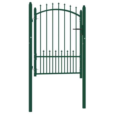 vidaXL Plotová brána EMMEN s hrotmi oceľ 104x109,5 cm zelená