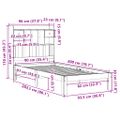 vidaXL Posteľ s knižnicou bez matraca vosková 90x200 cm borovica