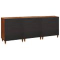 vidaXL Komoda set 3 ks 180 x 33 x 75 cm Masívne mango drevo Hnedá