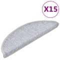 vidaXL 15 ks Nášľapy na schody bledosivé 56x17x3 cm