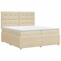 vidaXL Posteľ boxspring s matracom Krémová 200 x 200 cm Látka